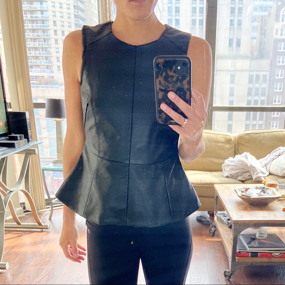 Quinn Women’s Leather Peplum Top